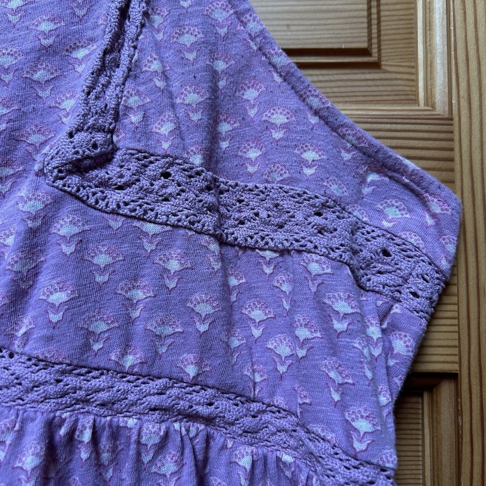 Lucky Brand Lavender Floral Cotton Blend Cropped Camisole - Picture 5 of 12